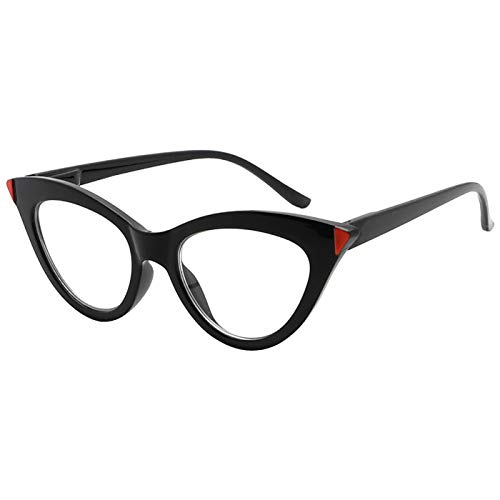 Eyekepper Modische Lesebrille für Damen Katzenauge Moley Lesehilfe mit Große Quadratische Gläsern und Federscharniere - Schwarz + 1.50 von Eyekepper