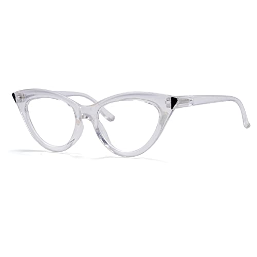 Eyekepper Modische Lesebrille für Damen Katzenauge Moley Lesehilfe mit Große Quadratische Gläsern und Federscharniere - Transparent + 2.00 von Eyekepper