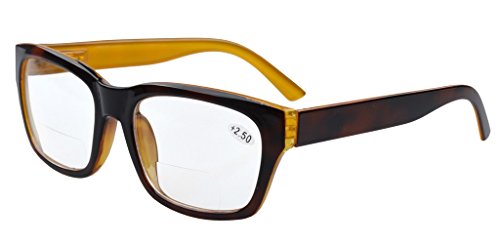 Eyekepper Polycarbonat groß Objektiv fast unsichtbare Linie Bifocal Brille Leser Männer Brown +1.5 von Eyekepper