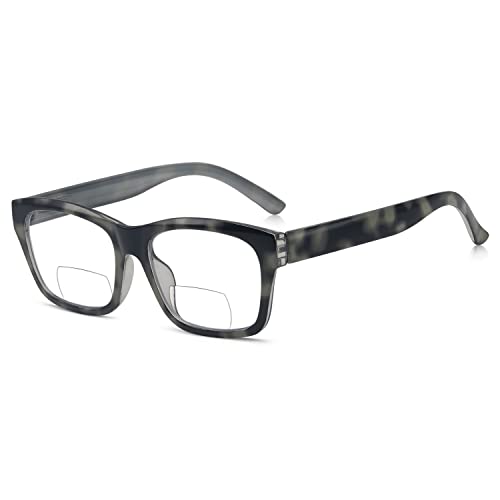 Eyekepper Polycarbonat groß Objektiv fast unsichtbare Linie Bifocal Brille Leser Männer Grey +1.5 von Eyekepper