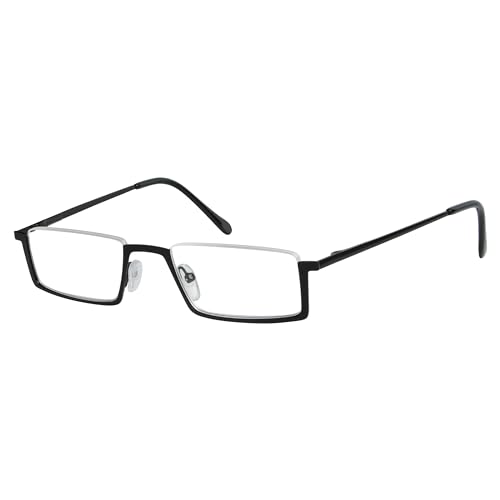 Eyekepper Qualitaet Metall Halbrahmen Lesebrille mit Federscharnier Damen Herren Schwarz +0.5 von Eyekepper