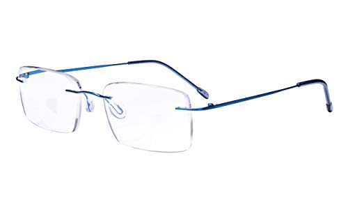 Eyekepper Rahmenlos lesen Brille zum Männer lesen - Rechteck Randlos Leser Brille Blau von Eyekepper