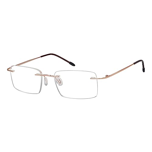 Eyekepper Rahmenlos lesen Brille zum Männer lesen - Rechteck Randlos Leser Brille Gold von Eyekepper