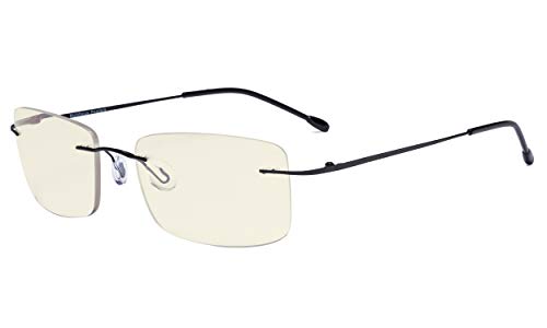 Eyekepper Randlose Gleitsichtbrille Multifokus- Blaulichtfilter Lesebrille f[r Damen und Herren - Schwarz +3.00 von Eyekepper