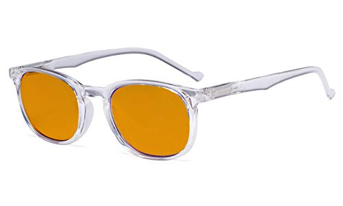 Eyekepper Retro Blau Licht Lesebrille Frauen Männer - Blockierung UV Strahl Anti Bildschirm Blendung Nachtzeit Computer Lesehilfe mit Orange Getönt Filter Linse - Transparent +2.50 von Eyekepper