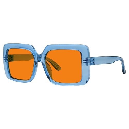 Eyekepper Riesig Blaues Licht blockieren Brillen Überdimensionale Orange getönt Computerbrille für Damen besserer Schlaf und Geringere Augenermüdung - Blau von Eyekepper