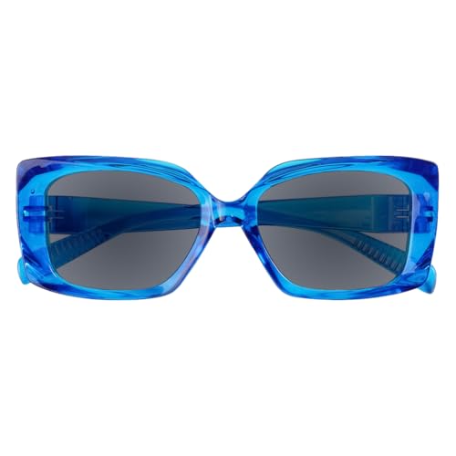 Eyekepper Sonnenbrille mit polarisiertem Rahmen und schraubenlosen Metallscharnieren Blendschutz UV400 Graue Gläser Blauer Rahmen von Eyekepper