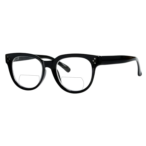 Eyekepper Stilvoll Bifokal-Lesebrille für Damen mit Klare Linse (Schwarz +3,00) von Eyekepper