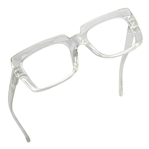 Eyekepper Stylish Lesebrille Damen - Übergroße Quadratische Leser Transparent +3.75 von Eyekepper