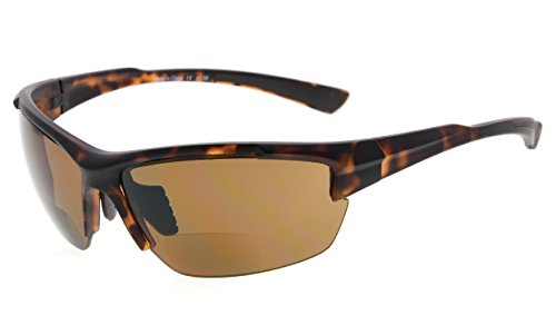 Eyekepper TR90 Sport Halbrandlose Bifokale Sonnenbrille Baseball Laufen Angeln Fahren Golf Softball Wandern Leser (Matte Schildkröte) von Eyekepper