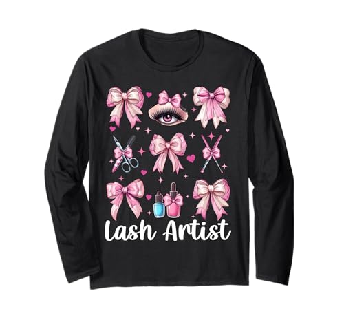 Lash Artist Lash Tech Wimperntechniker Mädchen Mama Kokette Langarmshirt Lash Artist Lash Tech Wimperntechniker Mädchen Mama Kokette Langarmshirt von Eyelash Lash Stylist Artist Coquette Bow Gifts