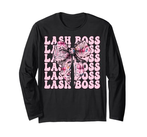 Lash Boss Lash Tech Wimperntechniker Mädchen Mama Kokette Langarmshirt Lash Boss Lash Tech Wimperntechniker Mädchen Mama Kokette Langarmshirt von Eyelash Lash Stylist Artist Coquette Bow Gifts