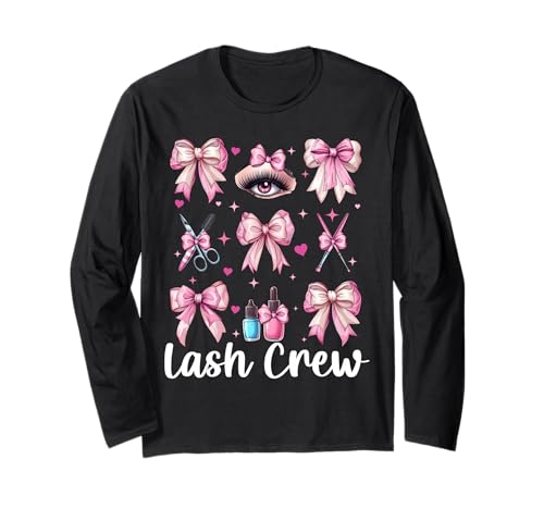Lash Crew Lash Tech Wimperntechniker Mädchen Mama Kokette Langarmshirt Lash Crew Lash Tech Wimperntechniker Mädchen Mama Kokette Langarmshirt von Eyelash Lash Stylist Artist Coquette Bow Gifts