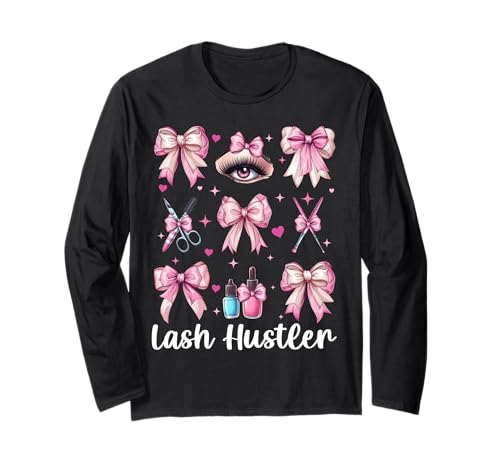 Lash Hustler Lash Tech Wimperntechniker Mädchen Mama Kokette Langarmshirt von Eyelash Lash Stylist Artist Coquette Bow Gifts