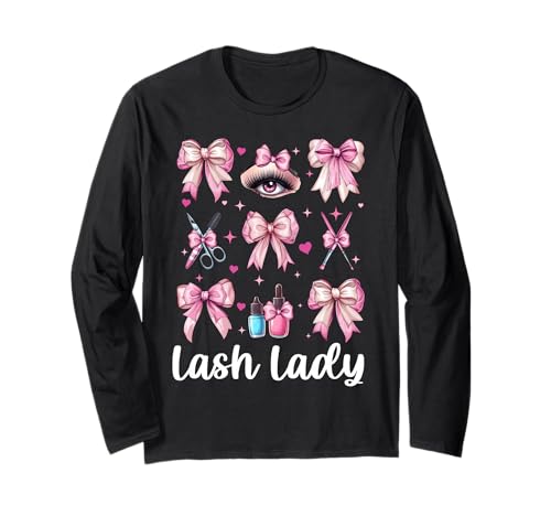 Lash Lady Lash Tech Wimperntechniker Mädchen Mama Kokette Langarmshirt Lash Lady Lash Tech Wimperntechniker Mädchen Mama Kokette Langarmshirt von Eyelash Lash Stylist Artist Coquette Bow Gifts