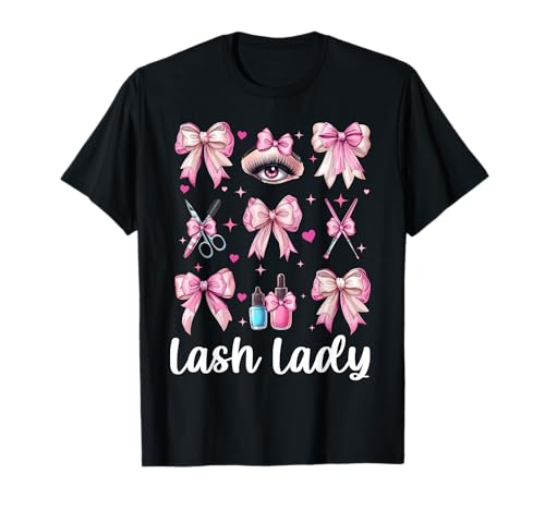 Lash Lady Lash Tech Wimperntechniker Mädchen Mama Kokette T-Shirt Lash Lady Lash Tech Wimperntechniker Mädchen Mama Kokette T-Shirt von Eyelash Lash Stylist Artist Coquette Bow Gifts