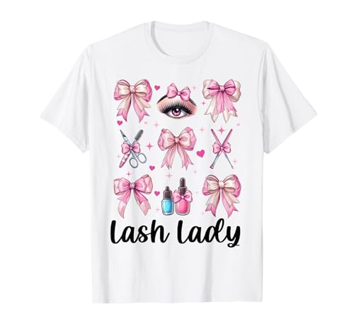 Lash Lady Lash Tech Wimperntechniker Mädchen Mama Kokette T-Shirt Lash Lady Lash Tech Wimperntechniker Mädchen Mama Kokette T-Shirt von Eyelash Lash Stylist Artist Coquette Bow Gifts