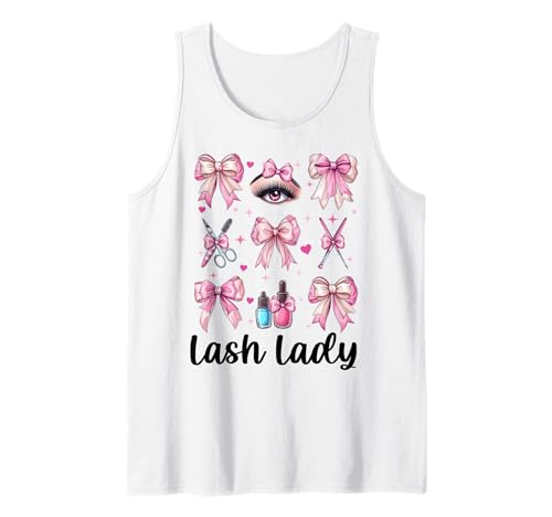 Lash Lady Lash Tech Wimperntechniker Mädchen Mama Kokette Tank Top Lash Lady Lash Tech Wimperntechniker Mädchen Mama Kokette Tank Top von Eyelash Lash Stylist Artist Coquette Bow Gifts