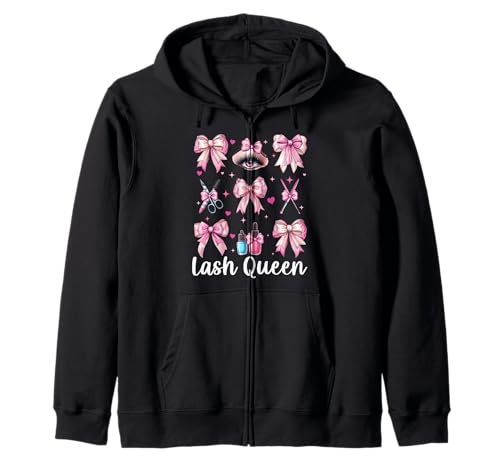 Lash Queen Lash Tech Wimperntechniker Mädchen Mama Kokette Kapuzenjacke Lash Queen Lash Tech Wimperntechniker Mädchen Mama Kokette Kapuzenjacke von Eyelash Lash Stylist Artist Coquette Bow Gifts