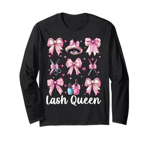 Lash Queen Lash Tech Wimperntechniker Mädchen Mama Kokette Langarmshirt Lash Queen Lash Tech Wimperntechniker Mädchen Mama Kokette Langarmshirt von Eyelash Lash Stylist Artist Coquette Bow Gifts