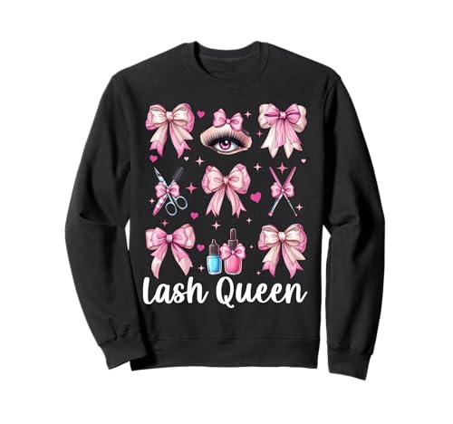 Lash Queen Lash Tech Wimperntechniker Mädchen Mama Kokette Sweatshirt Lash Queen Lash Tech Wimperntechniker Mädchen Mama Kokette Sweatshirt von Eyelash Lash Stylist Artist Coquette Bow Gifts