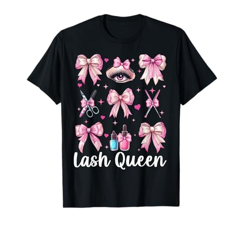 Lash Queen Lash Tech Wimperntechniker Mädchen Mama Kokette T-Shirt Lash Queen Lash Tech Wimperntechniker Mädchen Mama Kokette T-Shirt von Eyelash Lash Stylist Artist Coquette Bow Gifts