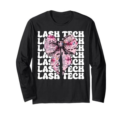 Lash Tech Wimperntechnikerin Mädchen Mama Kokette Schleife Langarmshirt Lash Tech Wimperntechnikerin Mädchen Mama Kokette Schleife Langarmshirt von Eyelash Lash Stylist Artist Coquette Bow Gifts