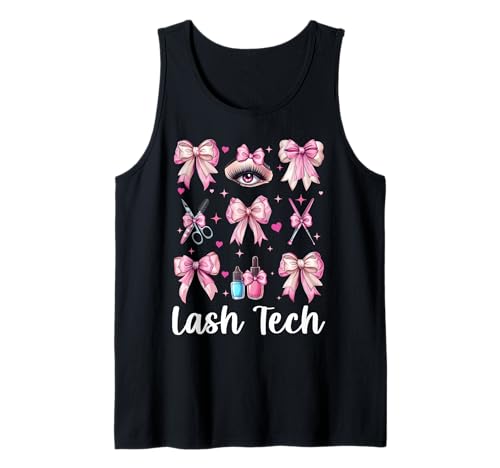 Lash Tech Wimperntechnikerin Mädchen Mama Kokette Schleife Tank Top Lash Tech Wimperntechnikerin Mädchen Mama Kokette Schleife Tank Top von Eyelash Lash Stylist Artist Coquette Bow Gifts