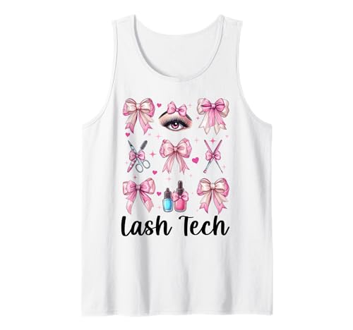 Lash Tech Wimperntechnikerin Mädchen Mama Kokette Schleife Tank Top Lash Tech Wimperntechnikerin Mädchen Mama Kokette Schleife Tank Top von Eyelash Lash Stylist Artist Coquette Bow Gifts