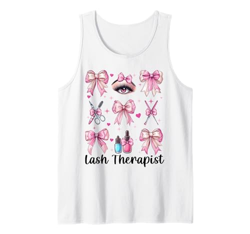 Lash Therapist Lash Tech Wimperntechniker Mädchen Mama Tank Top Lash Therapist Lash Tech Wimperntechniker Mädchen Mama Tank Top von Eyelash Lash Stylist Artist Coquette Bow Gifts