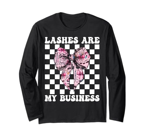 Lashes Are My Business Lash Tech Wimperntechniker Mädchen Mama Langarmshirt Lashes Are My Business Lash Tech Wimperntechniker Mädchen Mama Langarmshirt von Eyelash Lash Stylist Artist Coquette Bow Gifts