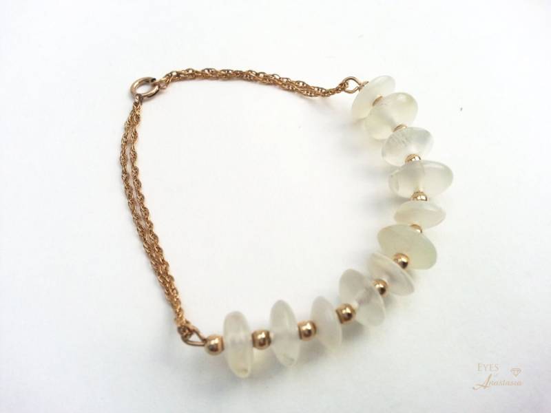 Mondstein Armband 14K Gold Filled Kette, Boho Edelstein Schmuck von EyesofAnastasia
