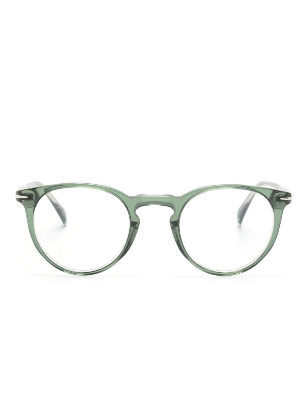 Eyewear by David Beckham Transparente Brille mit rundem Gestell - Grün von Eyewear by David Beckham