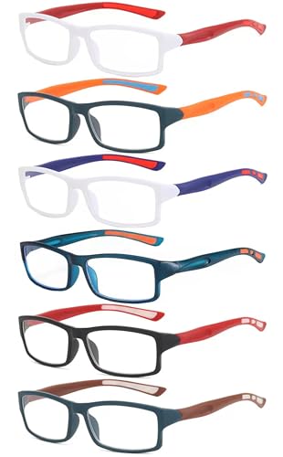 Eyglajdd 6er Set Herren Damen Lesebrillen Sportliches Design Brille Ultra leicht Flexibel Blaulichtfilter Lesehilfe Leser Computerbrille +4,00 Eyglajdd 6er Set Herren Damen Lesebrillen Sportliches Design Brille Ultra leicht Flexibel Blaulichtfilter Lesehilfe Leser Computerbrille +4,00 von Eyglajdd