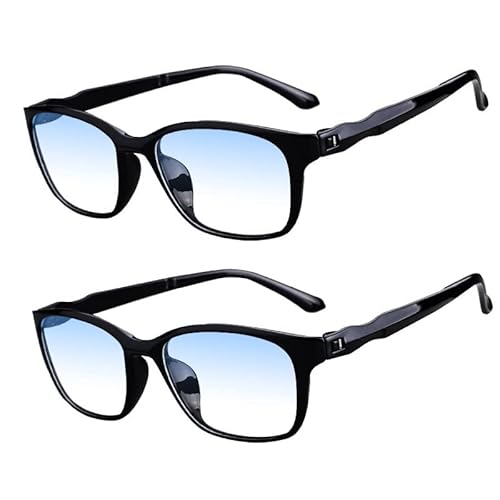 Eyglajdd Blaulichtfilter Lesebrille für Herren Damen Matt Finish,TR90 leicht Lesehilfe Brille mit Federscharnieren 2er-Pack Schwarz +2,5 von Eyglajdd