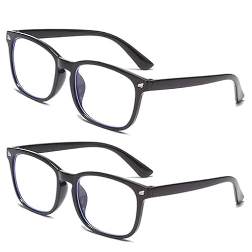 Eyglajdd Lesebrille für Herren Damen,Lesebrille Lesehilfe Große Brille 2er-Pack Schwarz +2,5 von Eyglajdd