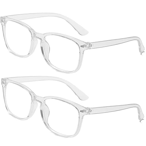 Eyglajdd Lesebrille für Herren Damen,Lesebrille Lesehilfe Große Brille 2er-Pack Transparent +2,0 von Eyglajdd
