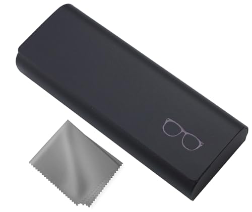 Eyglajdd Premium Brillenetui Hardcase Schwarz, Metall PVC Leder Hartschalen Etui mit Mikrofasertuch für Sonnenbrille, Lesebrille & Sportbrille Damen Herren Eyglajdd Premium Brillenetui Hardcase Schwarz, Metall PVC Leder Hartschalen Etui mit Mikrofasertuch für Sonnenbrille, Lesebrille & Sportbrille Damen Herren von Eyglajdd