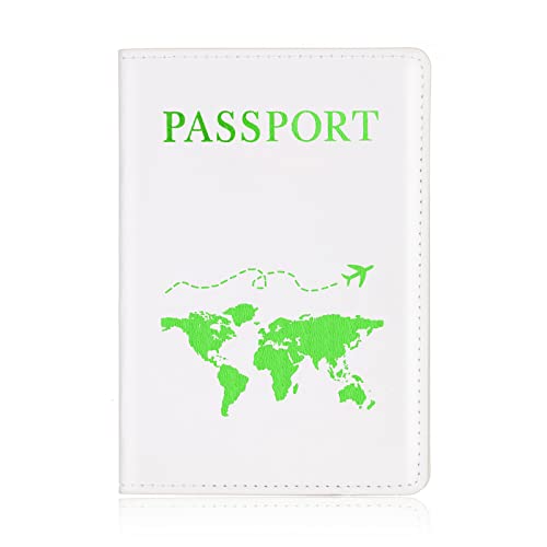 Eyiara Lover Couple Passhülle für Kartendokumente, Heißprägung, einfache Flugzeugkarte, Damen und Herren, Reisepasshülle, Brieftasche, Grün von Eyiara