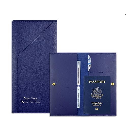 Eyiara PU-Passhülle für Kartendokumente, Reisebrieftasche, schlicht, für Damen und Herren, Reisepasshülle, Dunkelblau von Eyiara