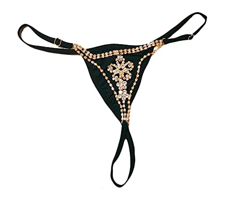 Eyraevor Damen-Stringtanga, Stringtanga, Strass, T-Rücken, Bauchkette, Unterhose, Mini-Unterwäsche, Körperschmuck (Gold 3), Gold 3, 2-10 von Eyraevor