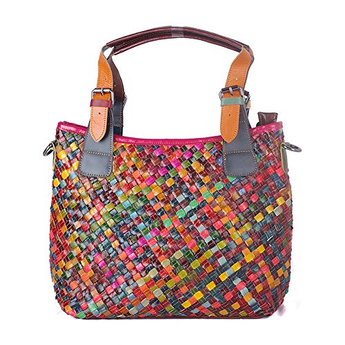 Eysee Damen-Handtasche mit Tragegriff oben, Leder, gewebt, mehrfarbig von Eysee