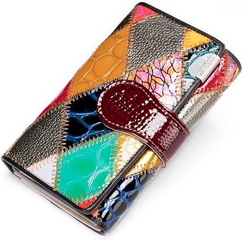 Eysee Geldbeutel Damen klein aus echtem Leder, Geldbörse Damen mit Druckknopf und Reißverschluss (Mode 2-b) von Eysee