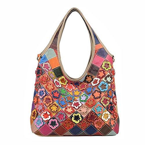 Eysee Handtasche Damen Leder-Umhängetasche Damenhandtasche Henkeltaschen Schultertasche aus echtem Leder bunt (Nr. MUL-LD-12) von Eysee