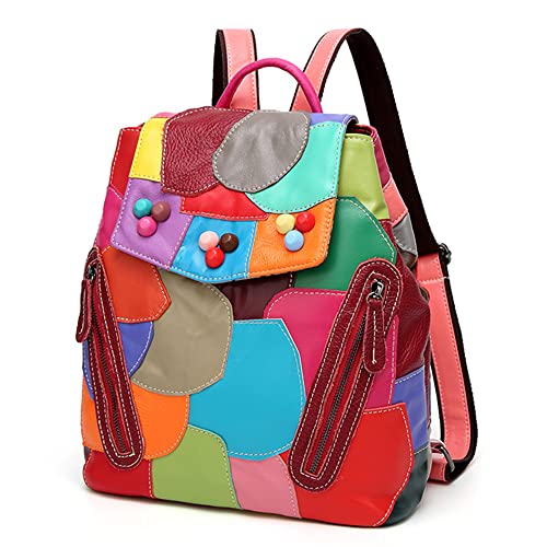 Eysee Rucksack Damen Leder Rucksackhandtasche-Rind Leder daypack Collage Gradient 2019 NEU von Eysee