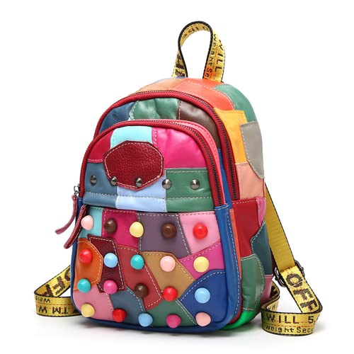 Eysee Rucksack Damen Leder Rucksackhandtasche-Rind Leder daypack Collage Gradient von Eysee