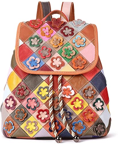 Eysee Rucksack Damen klein elegant aus echtem Leder mit Blumen für Alltag von Eysee