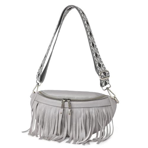 Eysee Umhängetasche Damen, Crossbody Bag Damen Breiter Gurt, Umhängetasche Elegant Klein Stylisch (Grau) von Eysee