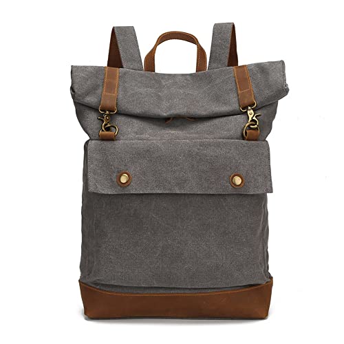 Eysee Unisex Rucksack, Herren Canvas Rucksack, Große Kapazität Rucksack, Laptop Rucksack, Reisetasche (Grau) von Eysee