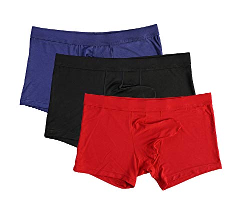 eywlwaar Herren Boxershorts Modal Komfort Separate Pouch Trunks Unterwäsche, 3er-Pack - schwarz + rot + blau, Large eywlwaar Herren Boxershorts Modal Komfort Separate Pouch Trunks Unterwäsche, 3er-Pack - schwarz + rot + blau, Large von Eywlwaar